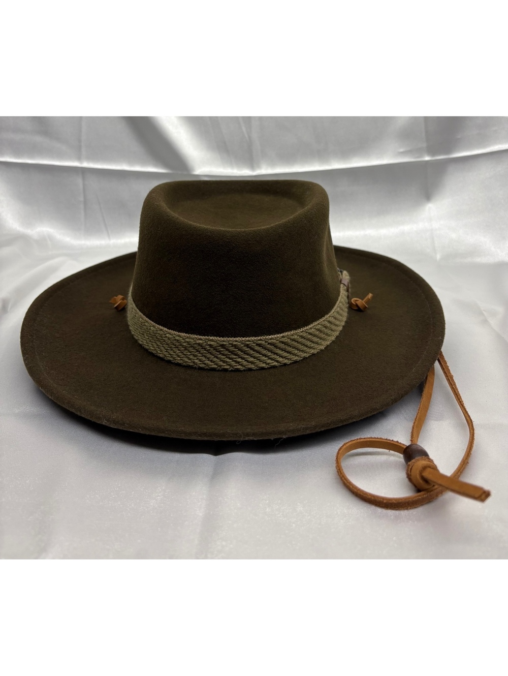 Vintage Dorfman Pacific 100%Wool Brown Discovery Channel Expedition Fedora Small